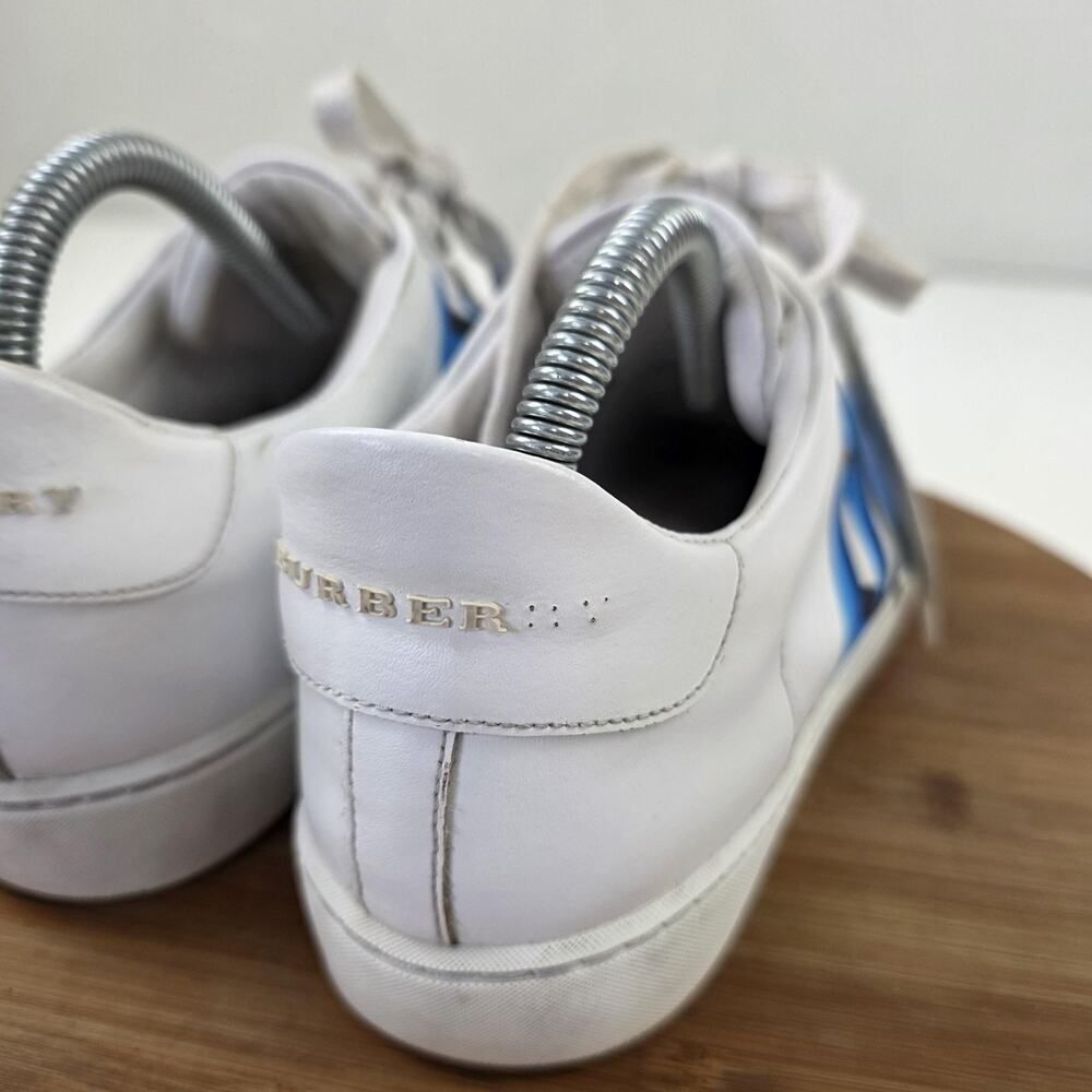 Burberry Shoes Womens Size 38.5 Leather Low Top Made in Italy Sneakers - Picture 4 of 16
